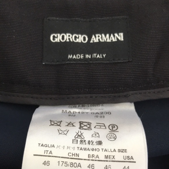 GIORGIO ARMANI Blue Velvet Viscose Blend Trousers Size Large - Picture 9 of 13